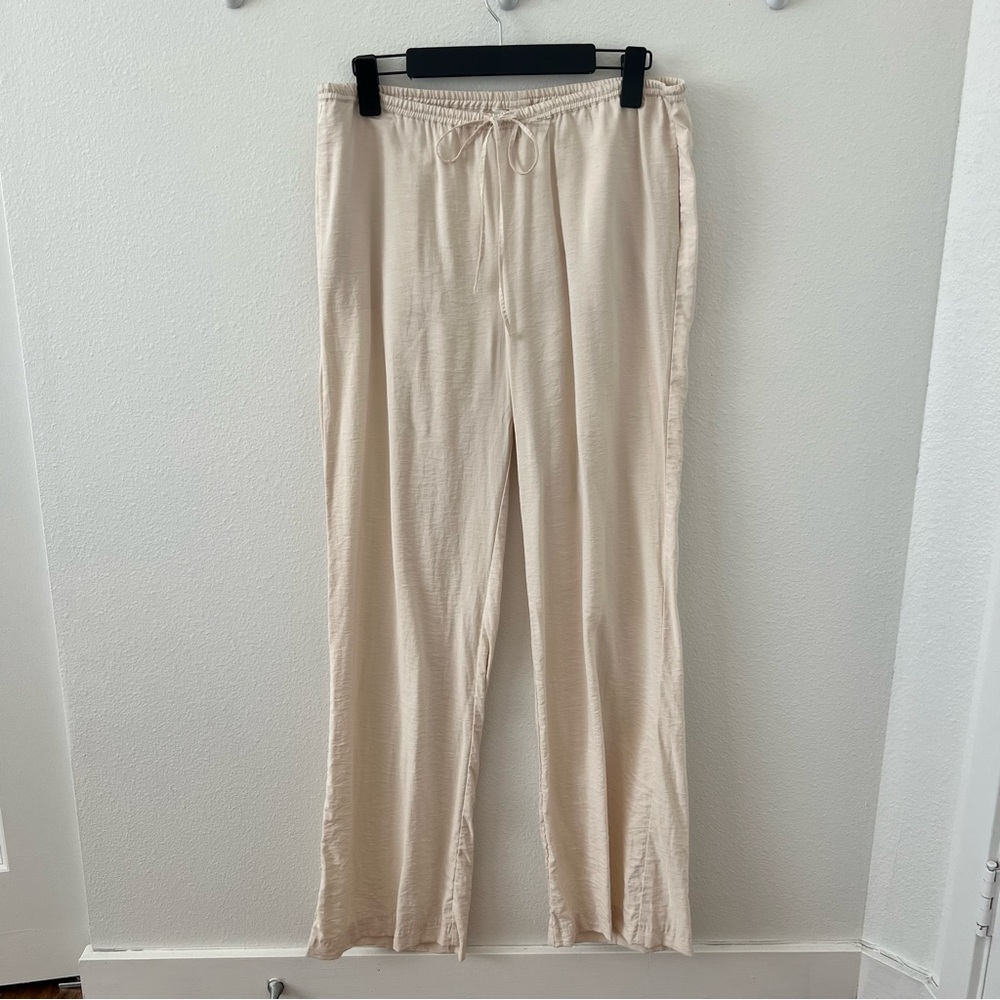 H&M cream loose fit pants